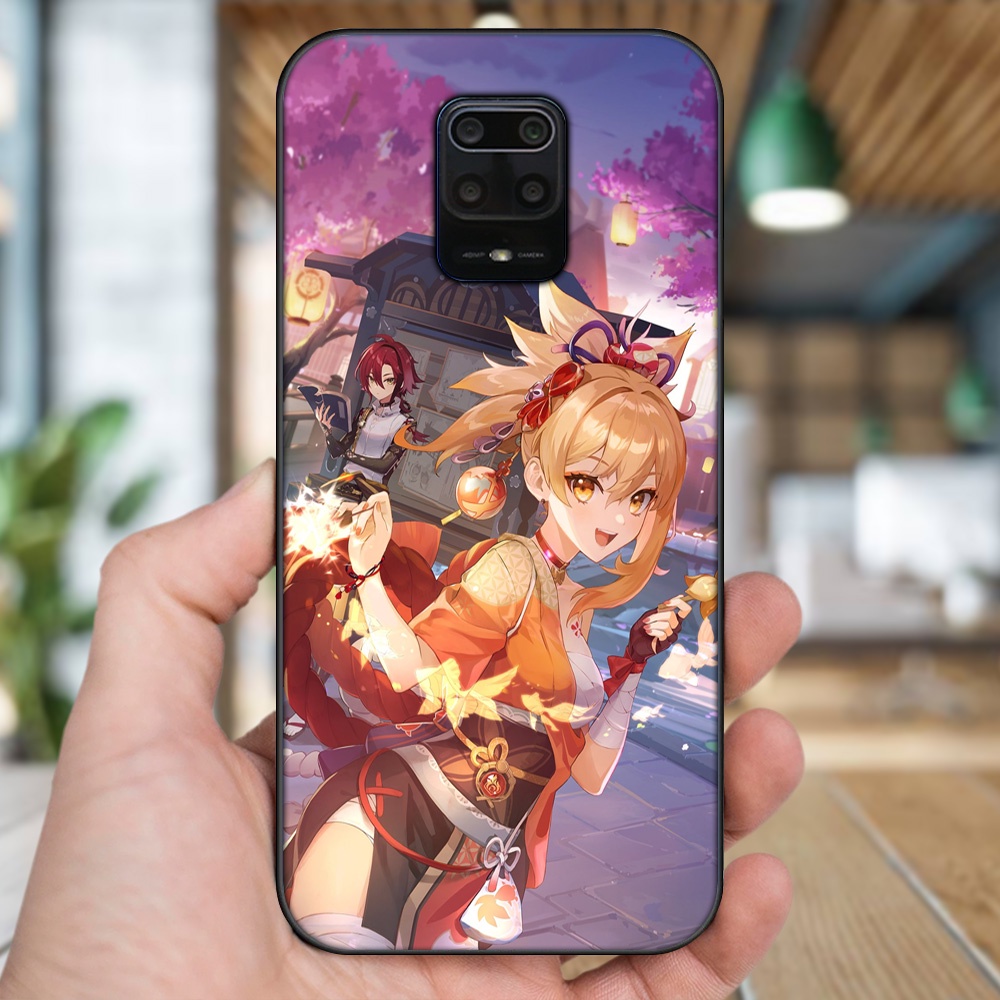 Ốp lưng Xiaomi Redmi Note 9s, Note 9 Pro viền đen in hình Yoimiya Genshin Impact