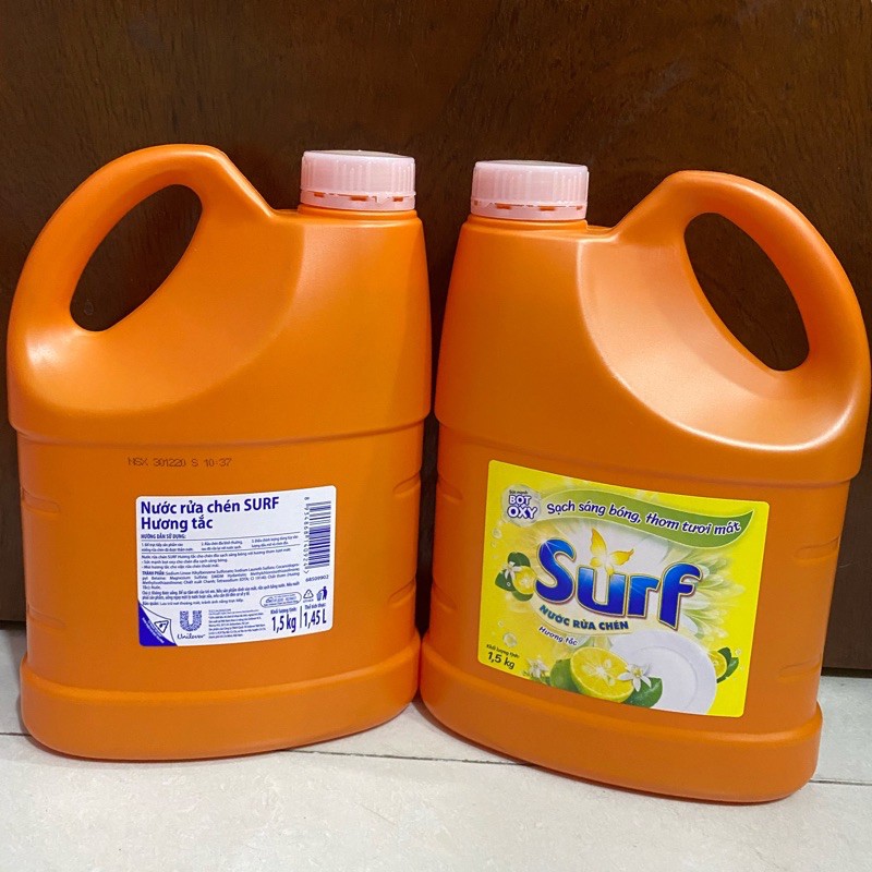 Nước Rửa Chén Surf Hương Tắc/ Chanh Xả Chai 1.3Kg