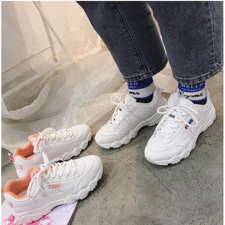 Giày sneaker nữ FINEEE Hot trend chất đẹp ( Tặng 2 đôi tất cổ ngắn Lali cao cấp + Ảnh chụp thật)
