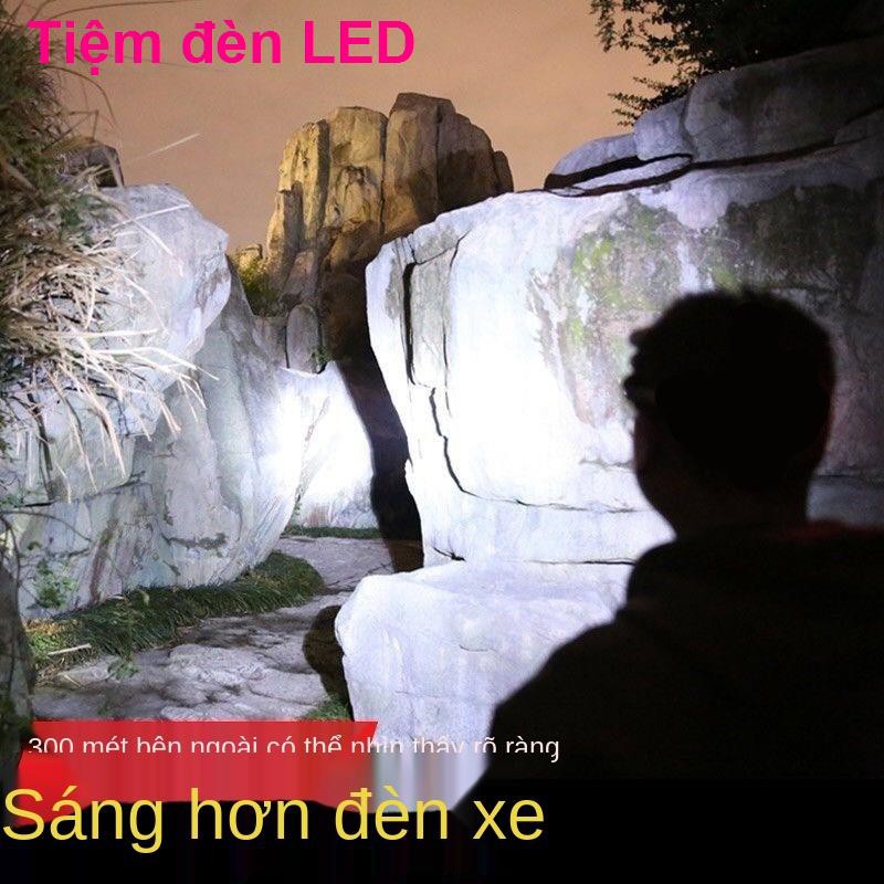 Đèn pha LED ánh sáng mạnh có thể sạc lại siêu gắn đầu tầm xa 3000 ngọn đuốc câu cá đêm m xenon không thấm nước