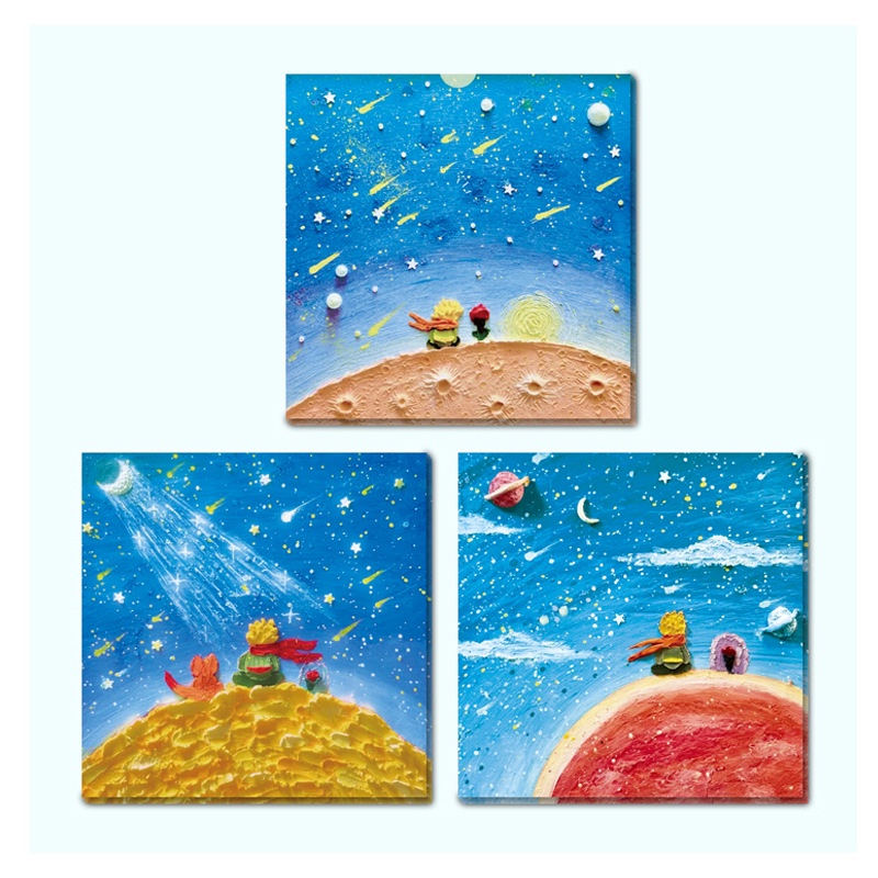 Set 90 Tờ Giấy Ghi Chú Họa Tiết Hoàng Tử Bé Hoa Hồng/ Hành Tinh Ba Chiều Sáng Tạo Dễ Thương Sáng Tạo Dành Cho Học Sinh