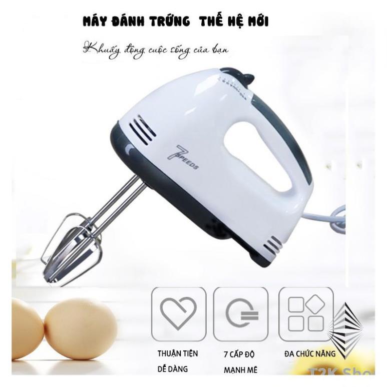 [SỈ RẺ] Máy Đánh Trứng Cầm Tay, Máy Đánh Trứng Mini Cao Cấp 7 Tốc Độ Công Suất 180W Mạnh Mẽ - Hoạt Động Êm Ái