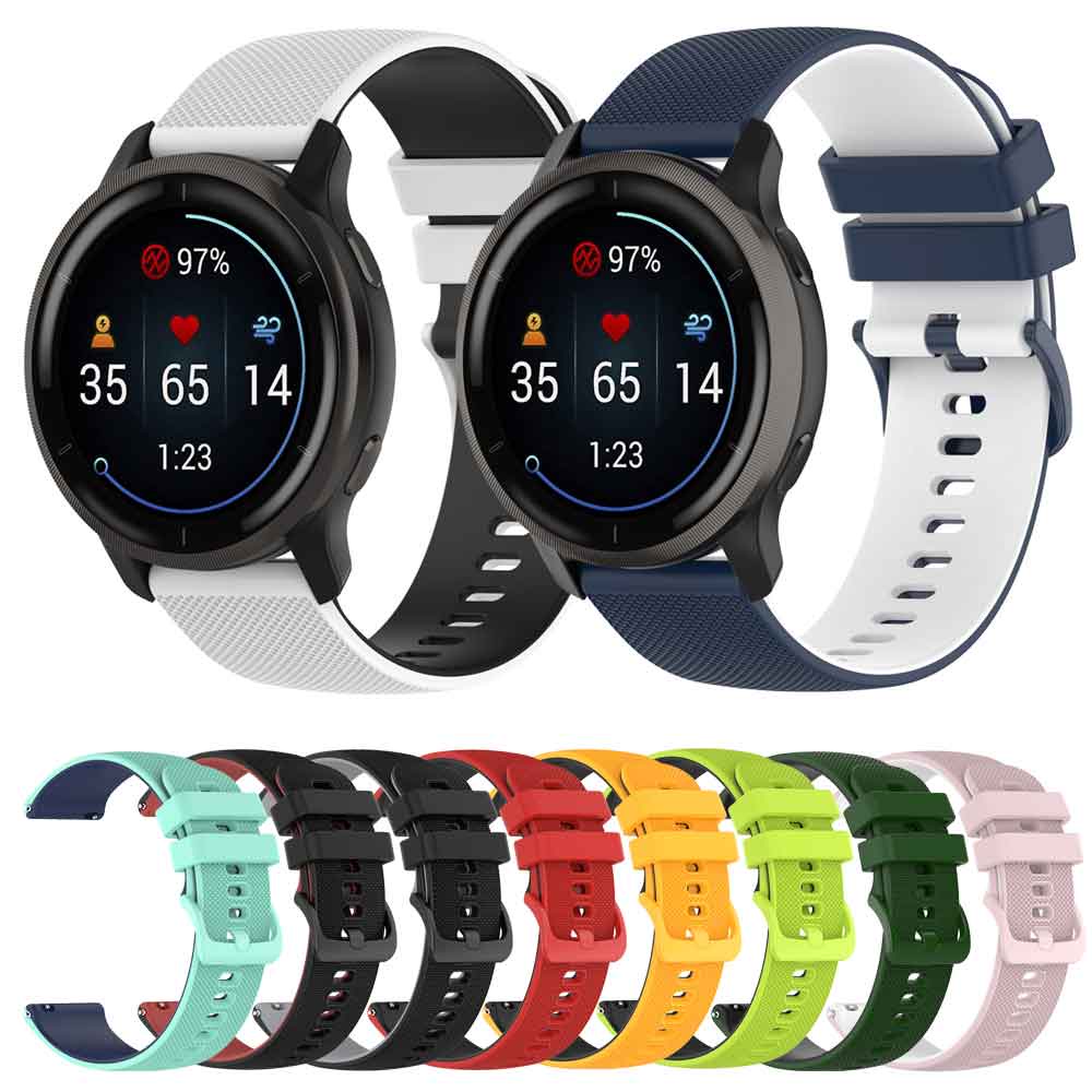 Dây Đeo Silicone 22mm 20mm Cho Garmin Forerunner 255 245 645 Music 745 158 55 / Venu 2 Plus / Vivoactive 4 3