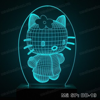 Đèn ngủ 3D hình mèo Hello Kitty