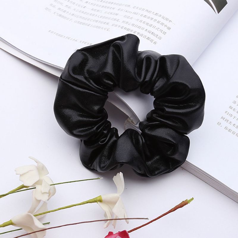 Dây Buộc Tóc Cao Su Giả Da Bản Rộng 10cm Co Giãn Cho Nữ