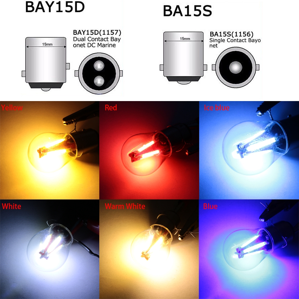 Bóng đèn LED Dc12V 1156 Ba15S P21W 1157 Bay15D 21/5w dành cho xe hơi