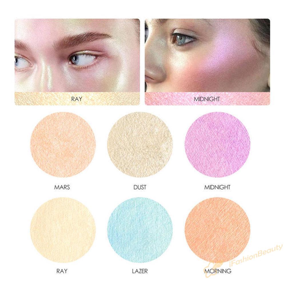 ✿if♥6 Colors Shimmer Glow Palette Face Makeup Bronzer Highlighter Blush Powder▶