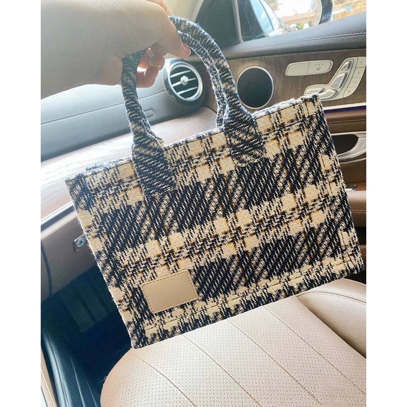 Túi đeo vai cỡ lớn họa tiết kẻ sọc thời trang mới 2021