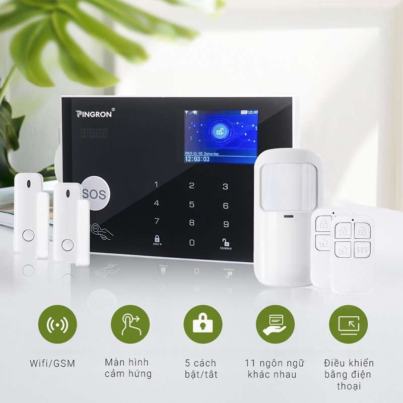 Thiết bị báo động chống trộm wifi và gọi điện Pingron PR-107WG- Bảo hành 18 tháng