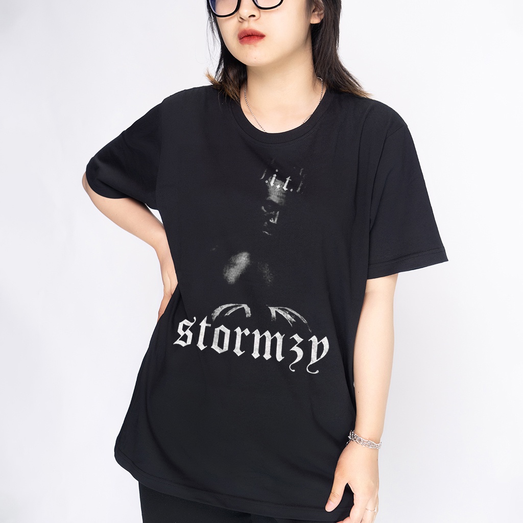 PlYW //Áo thun Wright Stormzy nam rapper phong cách retro vintage cotton cổ tròn form rộng!!