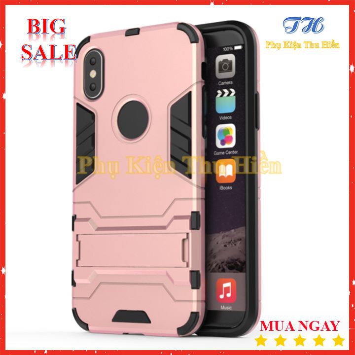 Ốp Lưng Chống Sốc Iron Man Ip 11,X - Chống Va Đập Kiêm Giá Đỡ Điên Thoại.