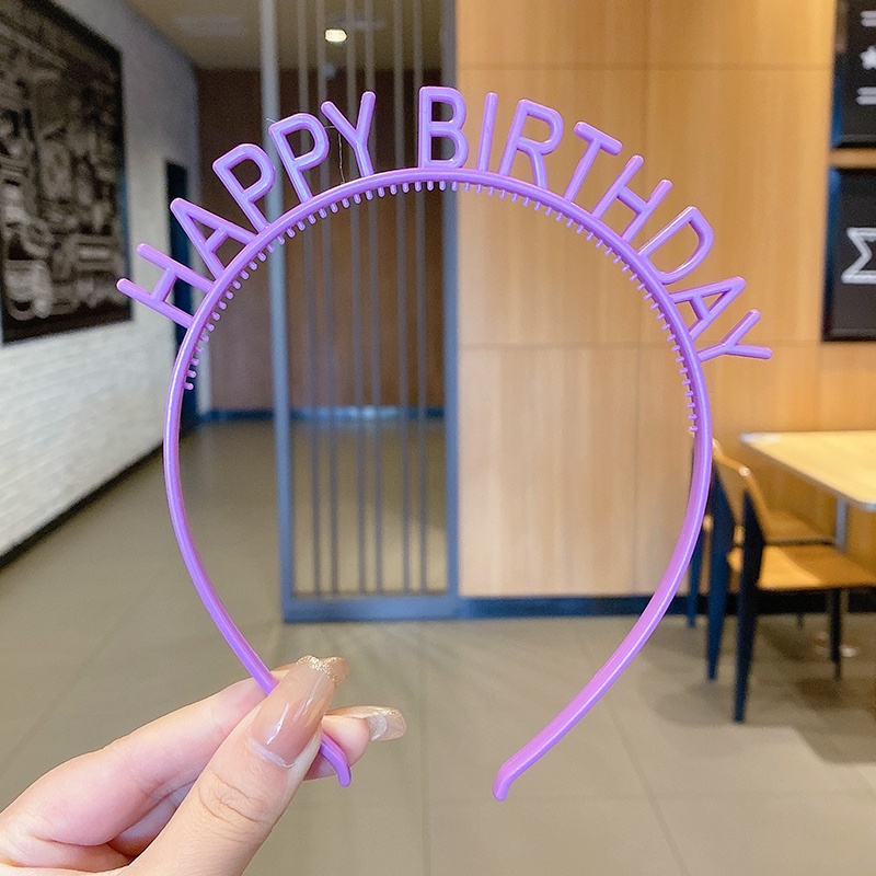 Băng Đô Đính Hạt Có Chữ Chúc Mừng Sinh Nhật, Màu Sắc Tùy Chọn JP6