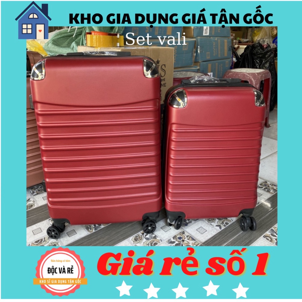 SET 2 VALI KÉO DU LỊCH CAO CẤP CÓ BÁNH XE SIZE 20 INCH VÀ 24 INCH NHIỀU MÀU Bán giá tại xưởng Bán giá tại xưởng