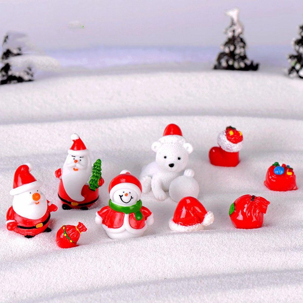 Mô Hình Ông Già Noel Bằng Nhựa Dễ Thương Trang Trí Tiểu Cảnh