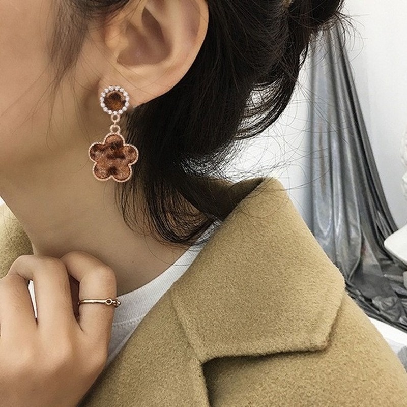 Bông Tai Họa Tiết Da Báo Phong Cách Âu Mỹ Cá Tính