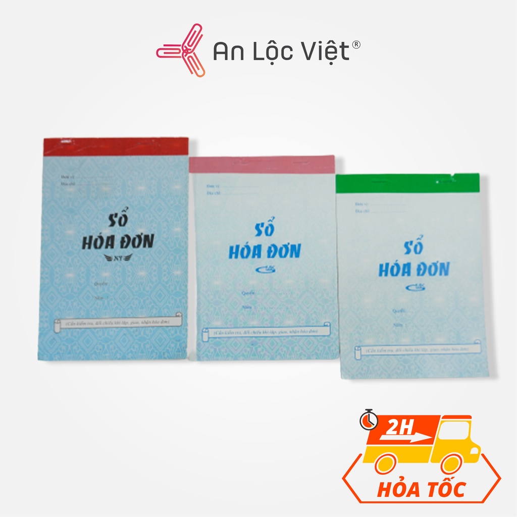 Hóa đơn khổ 13x19cm (1 liên/100 tờ - 2 liên/100 tờ - 3 liên/150 tờ)