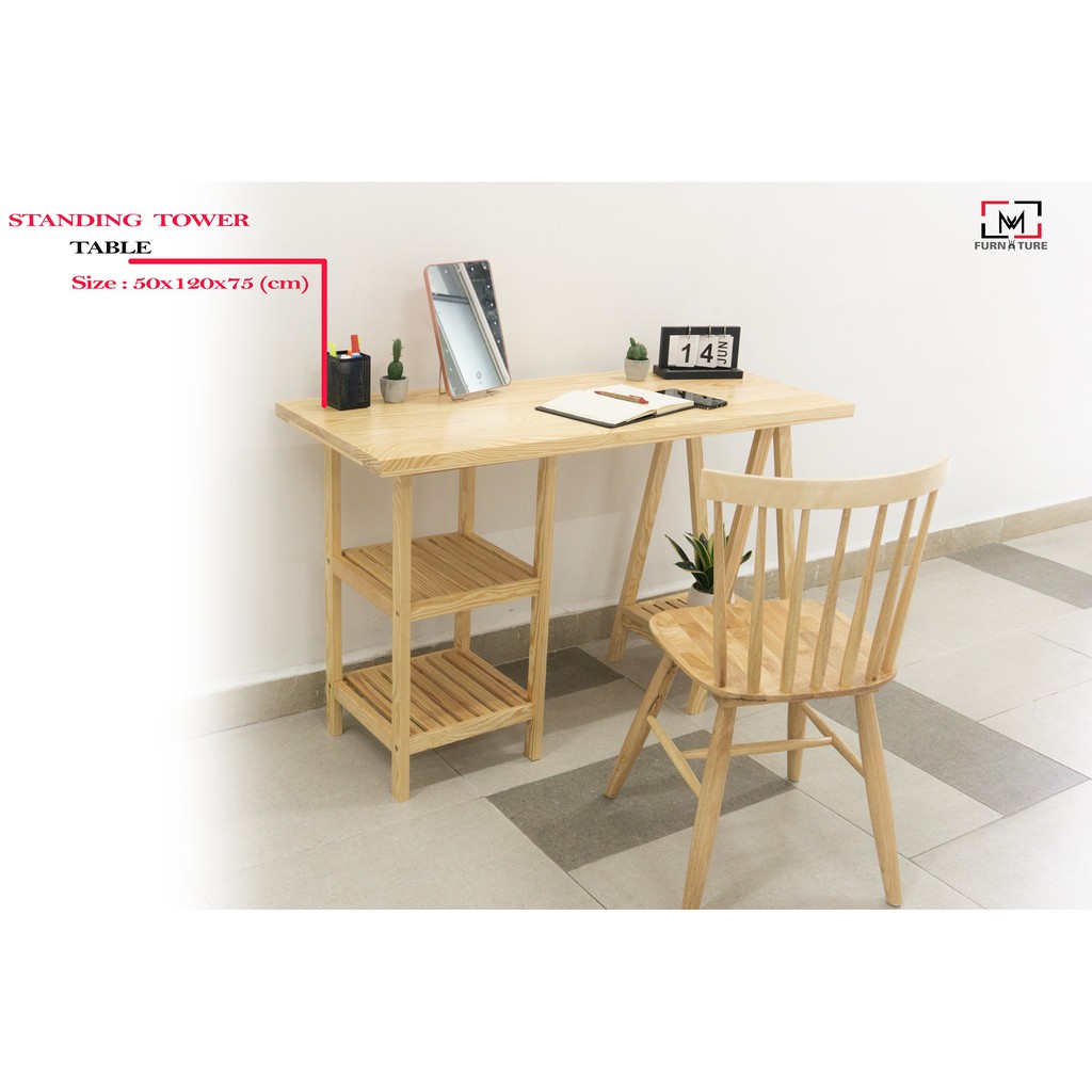 Bàn làm việc 100% gỗ thông mỹ nhập khẩu thương hiệu MW FURNITURE - Nội thất phòng làm việc