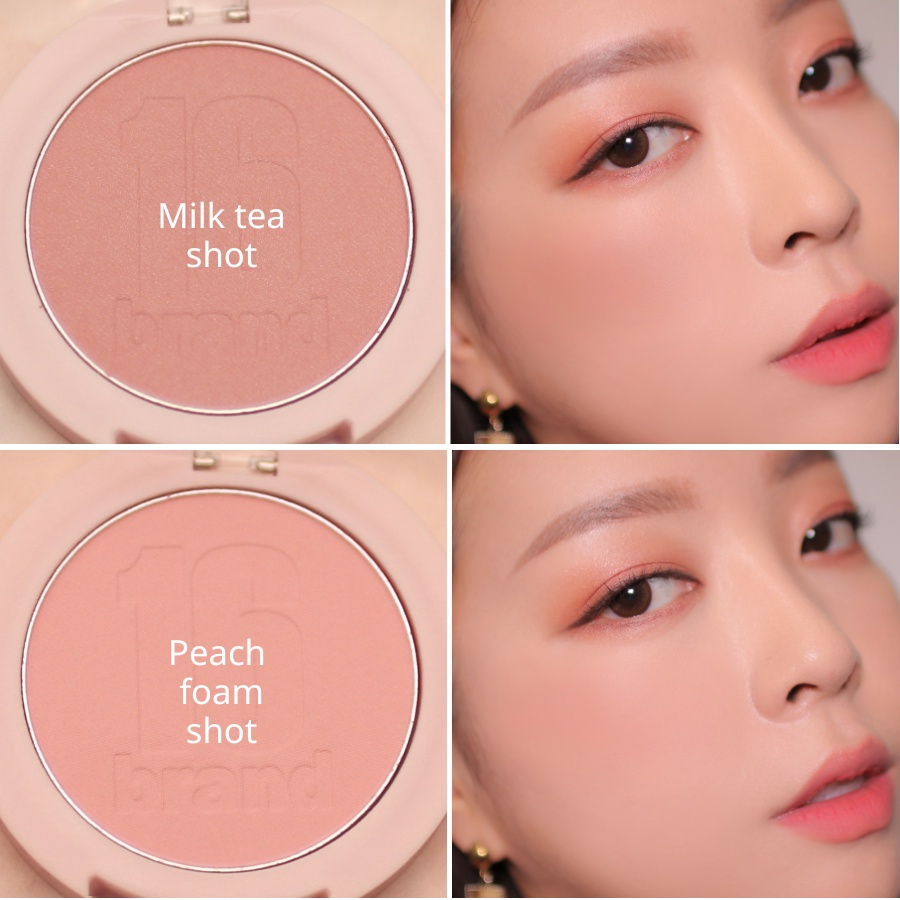 Phấn má hồng dạng nén 16brand Cheek Shot Pact Blusher 6g