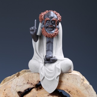 Tượng tổ sư đạt ma khai thị , gốm tử sa