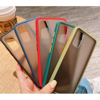 Ốp lưng nhám cho Oppo Reno 4 viền màu TPU chống sốc