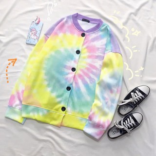Áo khoác cardigan nỉ loang màu Tie Dye Colorful Cardigan unisex