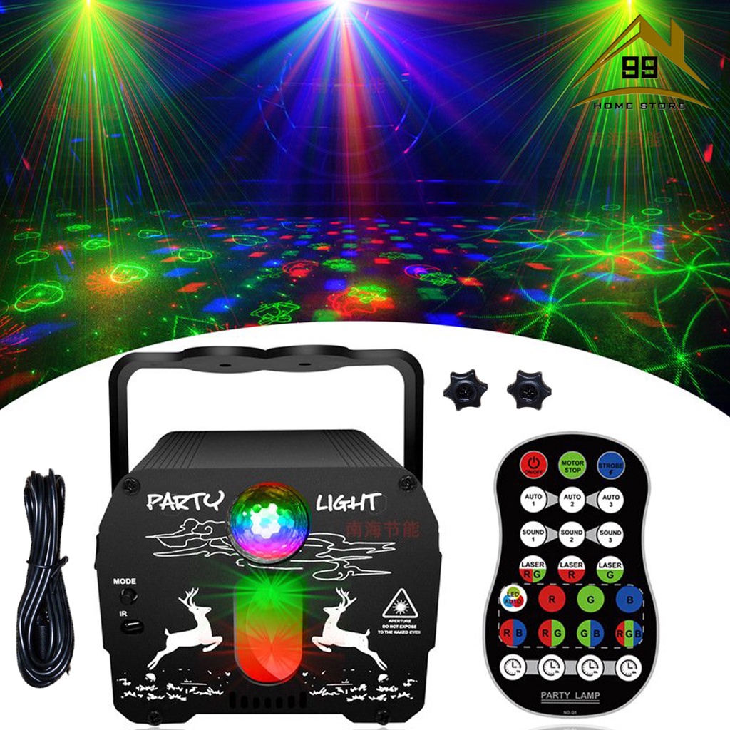 Đèn laser sân khấu, karaoke, bar kết hợp lên đến 64 hiệu ứng và ánh sáng laze sống động