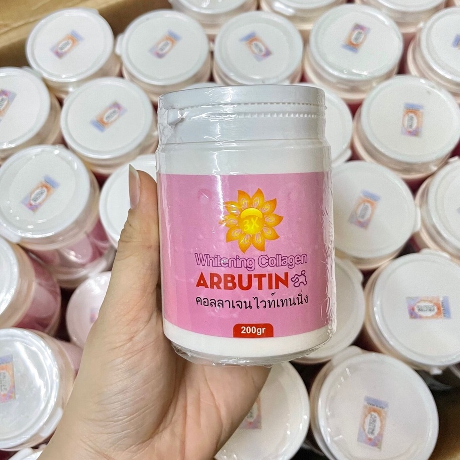 Kem kích trắng Arbutin  250gr - màu hồng chống nắng
