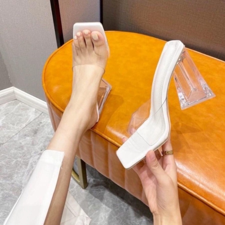 Hàng loại 1 Guốc quai trong gót meka thô tam giác cao 10 cm - 2tshop