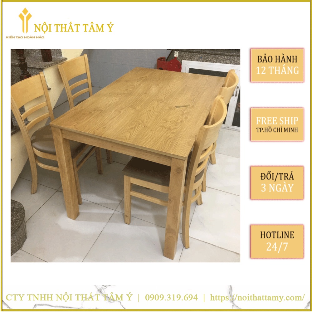 Bộ Bàn Ăn Cabin 4 ghế ✌FREE SHIP HCM✌ Bộ bàn ăn Cao Cấp Thương hiệu Nội Thất Tâm Ý