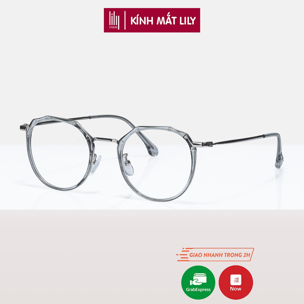Gọng kính cận nam nữ Lilyeyewear mắt đa giác , thiết kế đặc biệt , mắt nhựa phối gọng 8854