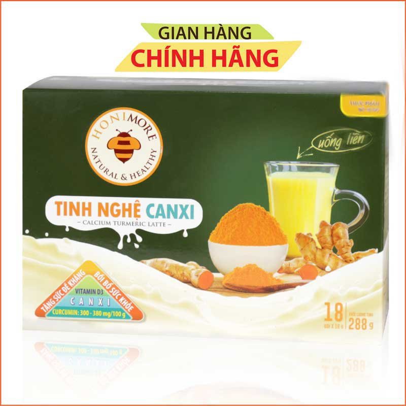 Tinh bột nghệ Canxi Honimore 288g - tốt cho xương, làm đẹp da, tốt cho dạ dày