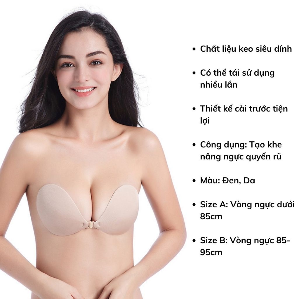 Miếng dán ngực nâng ngực tạo khe sexy, Áo dán ngực siêu dính tái sử dụng được nhiều lần LANIXA D0127