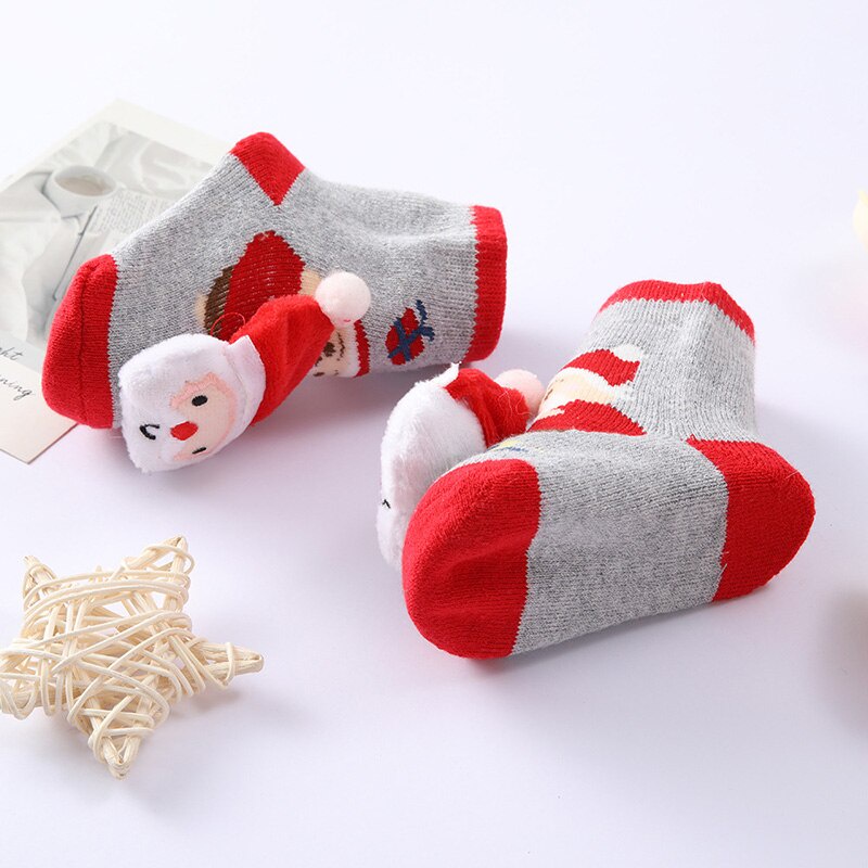 Tất Mềm Mại In Họa Tiết Giáng Sinh Đáng Yêu Cho Bé