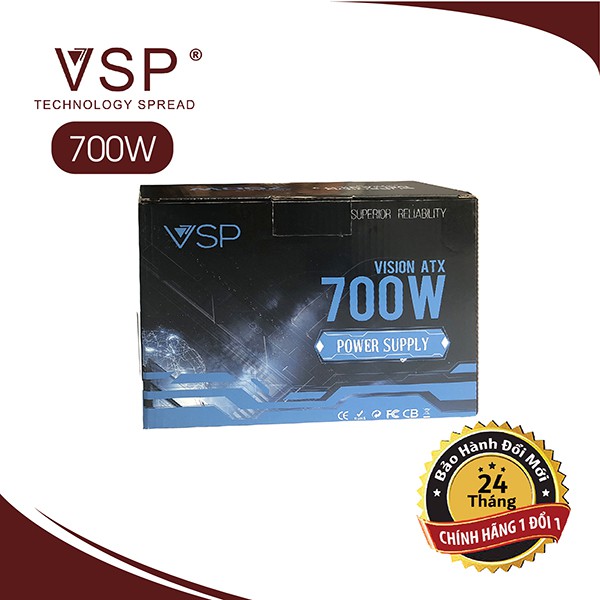 [Chính Hãng] Nguồn VSP 700W Full Box - Kèm Dây Nguồn Bảo Hành 24 tháng