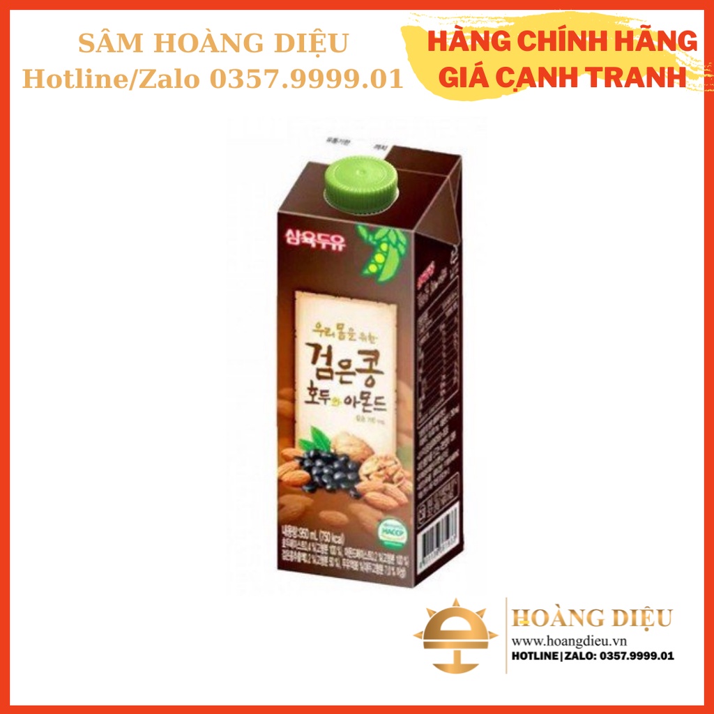 SÂM HOÀNG DIỆU - Sữa đậu đen óc chó hạnh nhân hộp lớn tiết kiệm 950ml