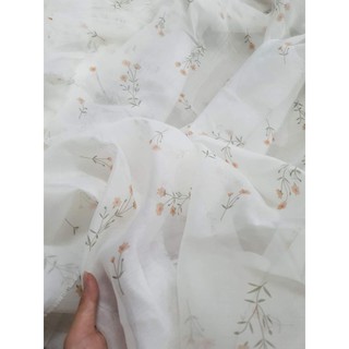 vải tơ xước oganza hoa