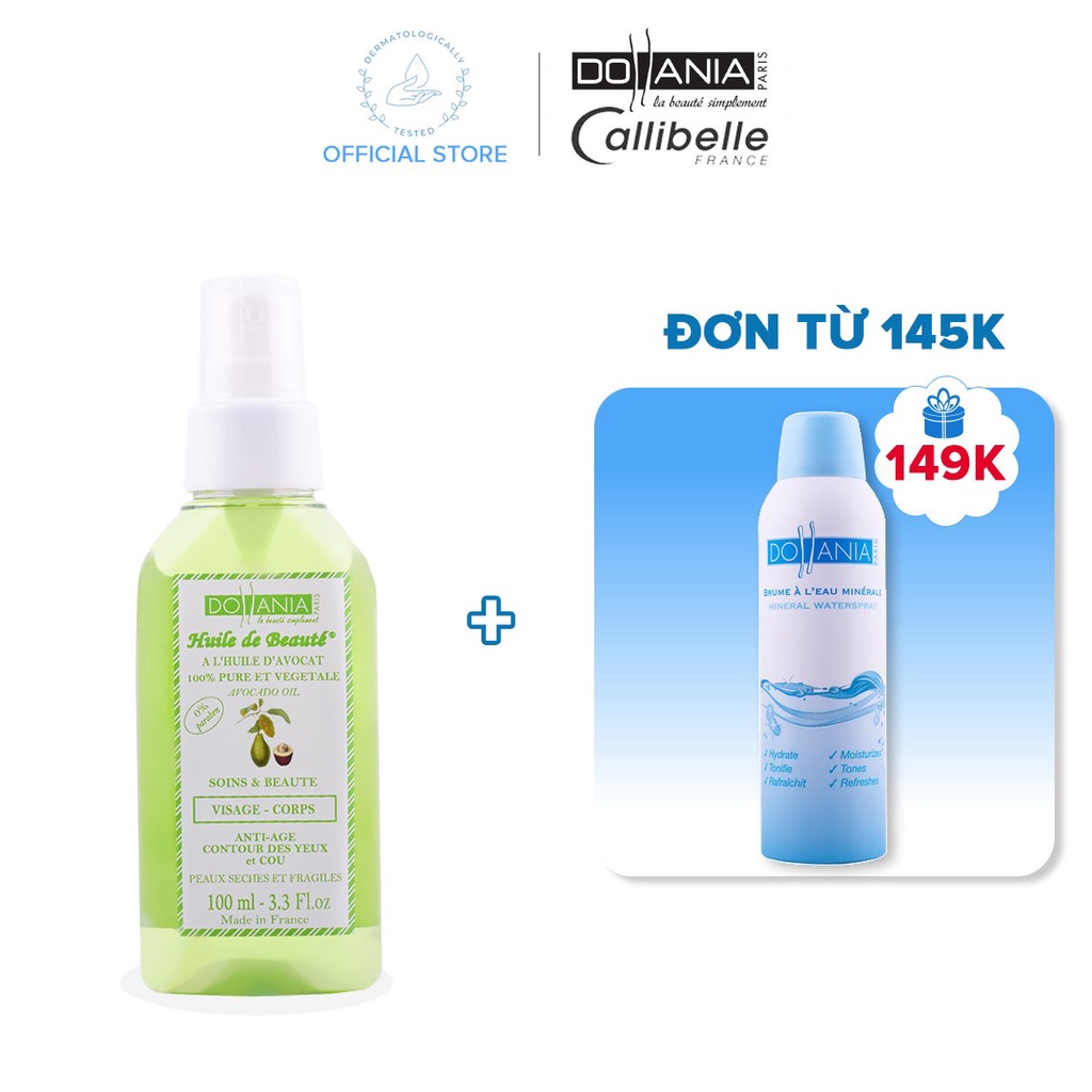 Tinh dầu bơ dưỡng mặt và toàn thân Dollania Avocado Oil 100ml - 0890021