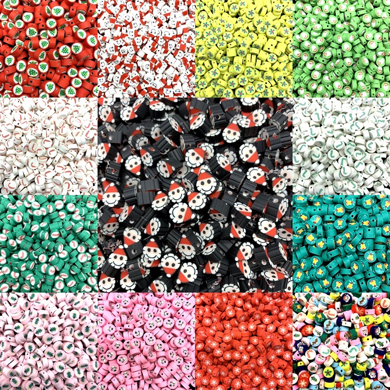 Bộ 30 Hạt Nhựa polymer 10mm Nhiều Màu Tự Làm Trang Sức