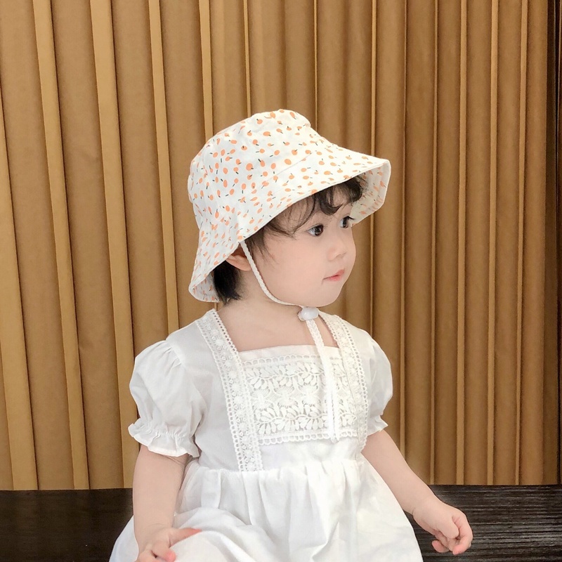 Nón Tai Bèo Mỏng Họa Tiết Hoa Nhỏ Dễ Thương Thời Trang Xuân Thu Cho Bé Gái