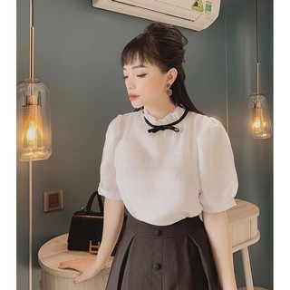Bán sỉ set sơ mi nơ + chân váy (bán rời),