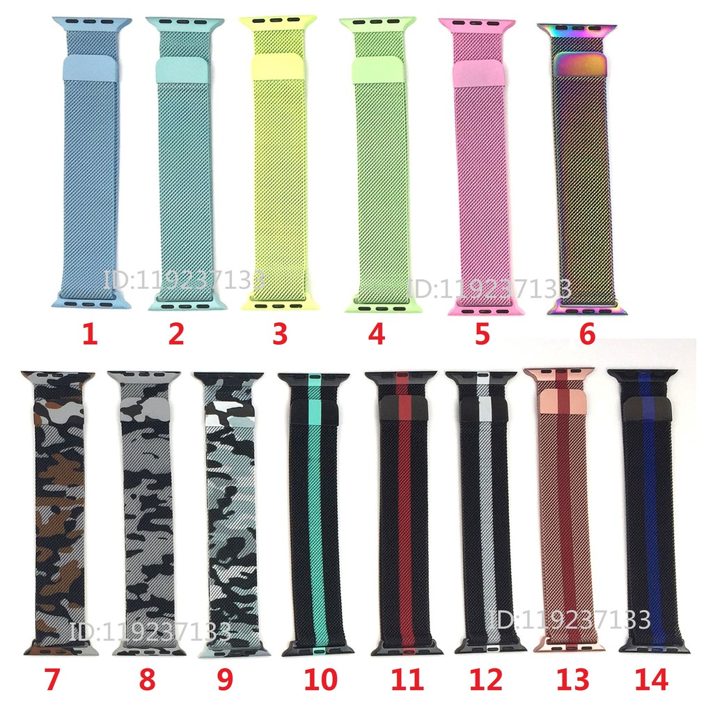 Dây đeo Apple Watch Strap 38/40mm 42/44mm Vòng đeo bằng thép không gỉ thoáng khí với khóa từ tính cho iWatch Series SE 6/5/4/3/2/1