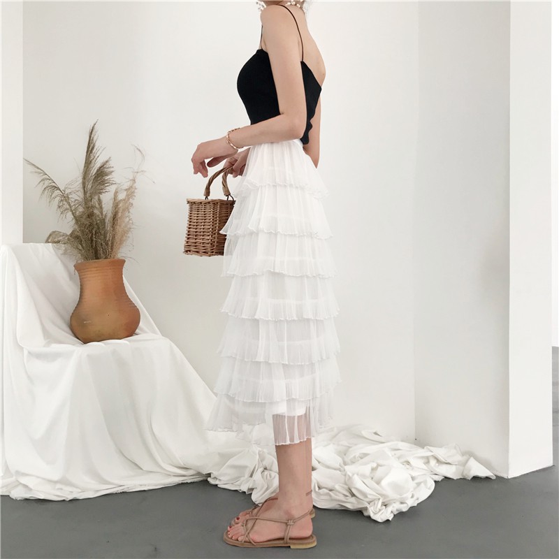 [ Mã FADIRECT20 giảm 20K đơn 150K] ❤SẴN-ẢNH THẬT CUỐI| |CHÂN VÁY TRẮNG DÀI XẾP TẦNG CÔNG CHÚA ULZZANG | BigBuy360 - bigbuy360.vn