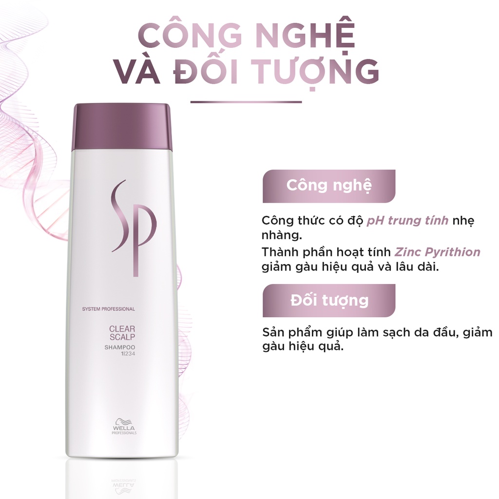 Dầu Gội System Professional Clear Scalp Làm Sạch, Loại Bỏ Gàu Cho Da Đầu Êm Nhẹ 250ml-1000ml