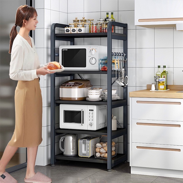 Kệ Bếp Kệ Lò Vi Sóng Funa Khung Sắt Sơn Tĩnh Điện, Chân Kệ Nó Nút Tăng Giảm Chống Cập Kênh Hoàn Toàn - Kb01