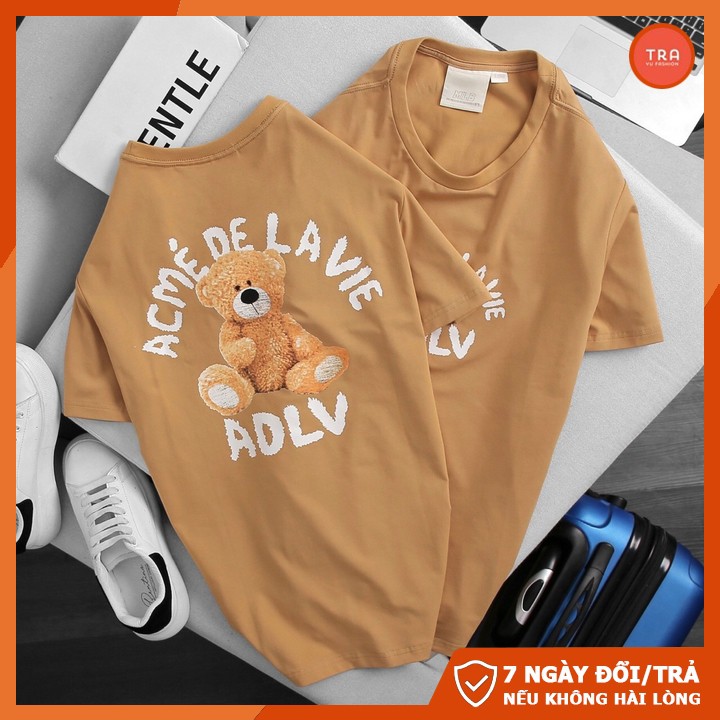 Áo thun nam đẹp, áo phông ngắn tay Trà Vũ cổ tròn, chất mát in 3D Gấu AD.L.V GZ509 | BigBuy360 - bigbuy360.vn