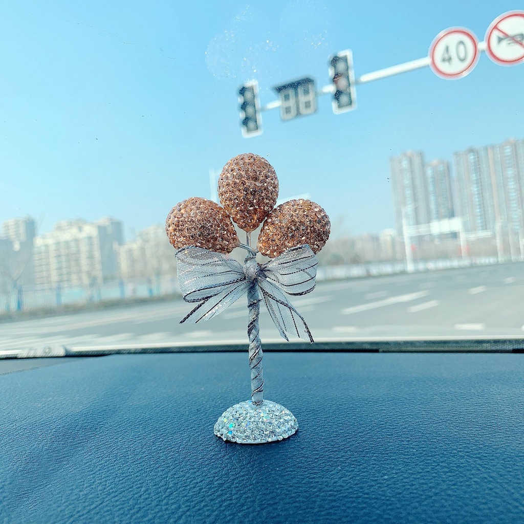 Cây bóng đính đá decor Taplo xe ô tô - Cây bóng trang trí ô tô