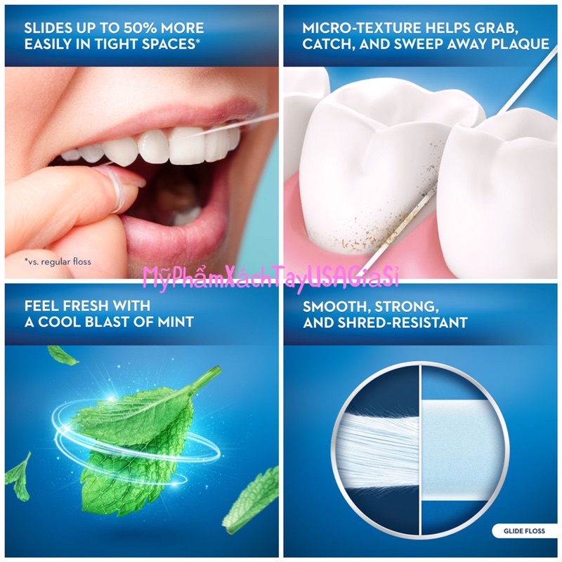 Chỉ nha khoa ORAL-B GLIDE Pro-Health Deep Clean Floss Cool Mint 40m x3 hộp