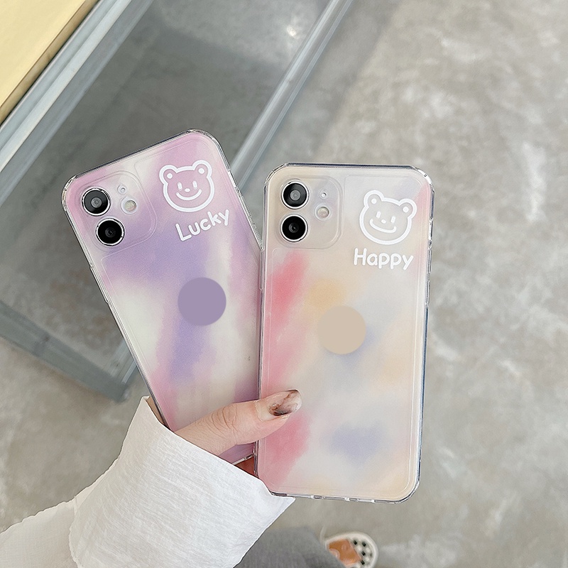 Ốp điện thoại silicon mềm hình gấu màu nước dễ thương cho iPhone13/13pro/13promax 12/12pro/12promax 11/11pro/11promax X/XS XR XSMAX 7/7Plus 8/8Plus iPhone6/6Plus/6s/6sPlus