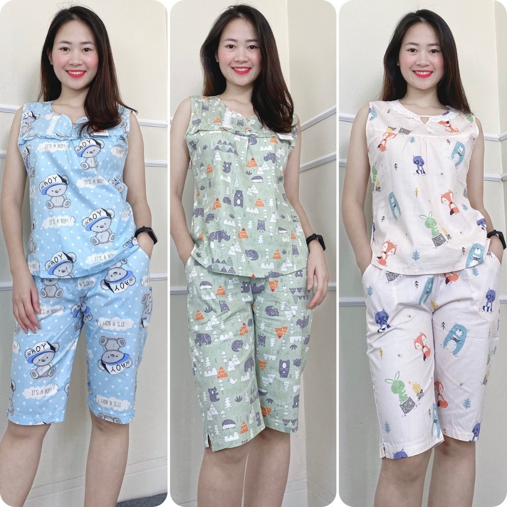 Bộ Pijama Ngố Lửng Nữ Cao Cấp Siêu Mát