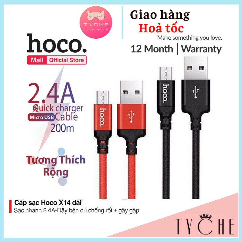 CÁP SẠC USB A to LIGHTNING HOCO X14 - DÀI 2M 